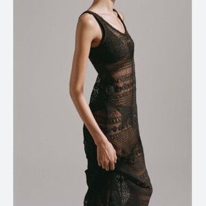 Hyde & Stone Black Sigrid Lace Maxi Slip Dress Cover-Up Sleeveless AU 12 NWT